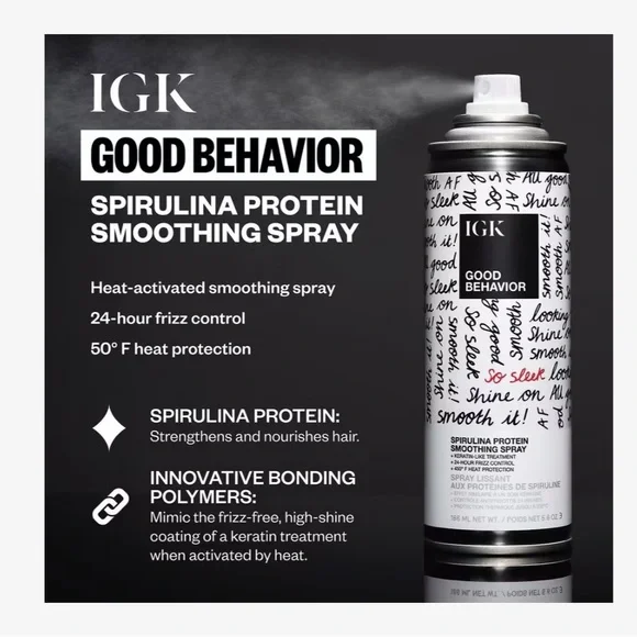 IGK Good Behavior Spirulina Protein Smoothing Spray - Picture 2 of 2